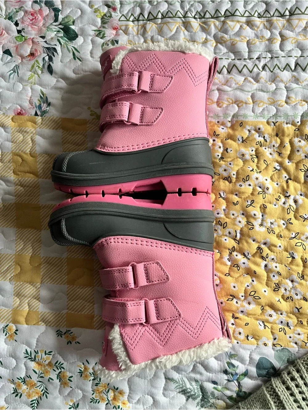 Cat & Jack Pink and Gray Toddler Snow Boots